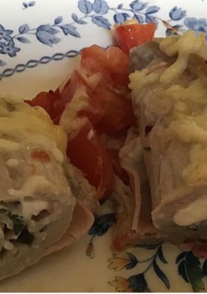 Une photo de Roulades de veau au jambon tomates et mozzarella