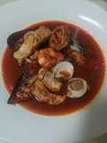 Guiso de lubina con marisco