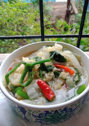 Foto resep Tumis sawi putih daun labu