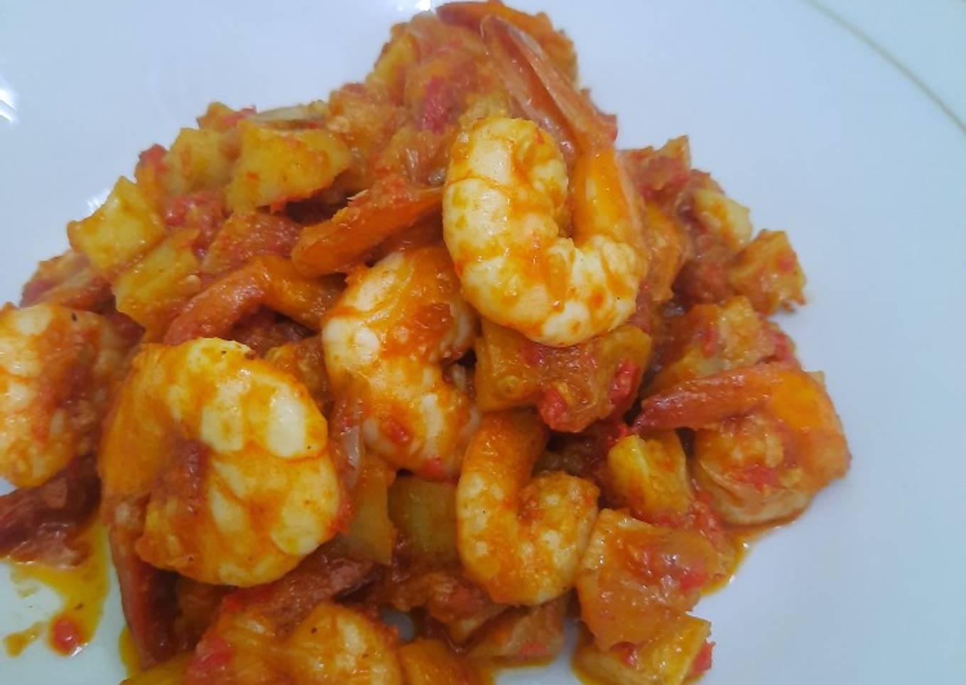 Sambal goreng kentang udang