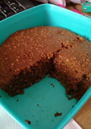 Una foto de Torta de calabaza, avena y cacao, 😋 en 5'
