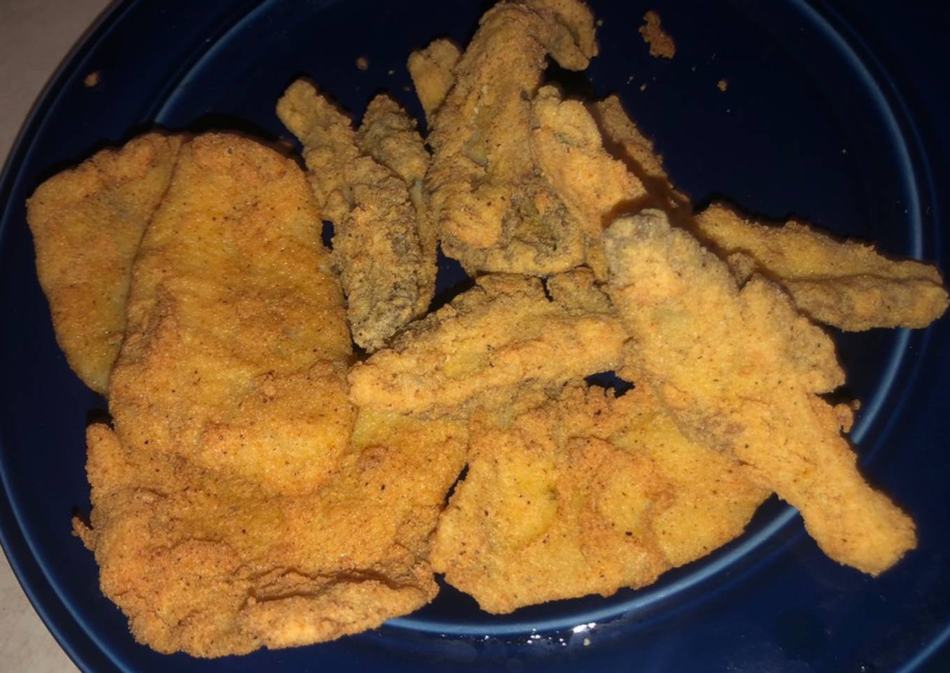 Fried perch 🎣and morel mushrooms 🍄