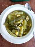 Sayur asem 3K (kacang koro muda, kecambah kedelai, kacang panjang) menu anak