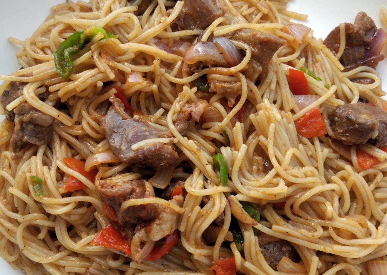 Stir fried spaghetti