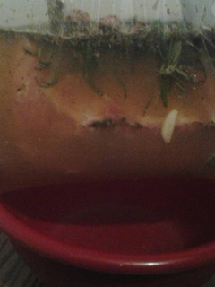 A picture of Apple juice brine.