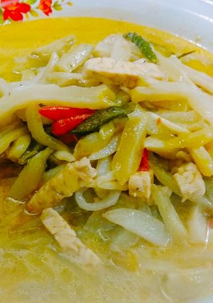 Foto resep Santan Kuah Kuning Labu Siam Tempe