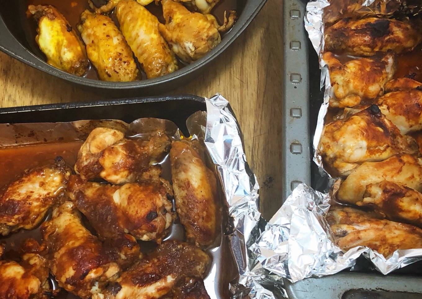 Wings three ways: Classic BBQ Sirracha chilli Saffron & truffle