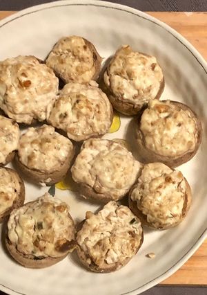 Une photo de Champignons farcis ricotta et noix