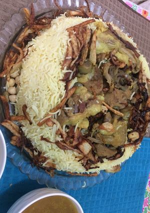 صورة لوصفة مقلوبة لحم