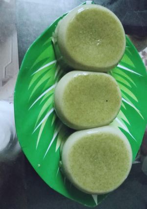 Hình của món Pudding đậu nành lá dứa.