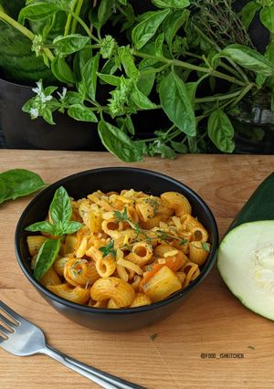 A picture of ZUCCHINI Desi Style Pasta.
