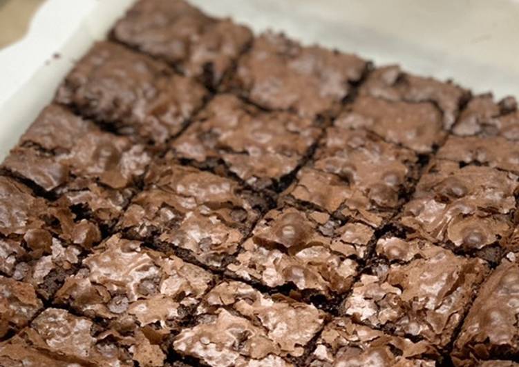 Shiny fudge cappucino brownies