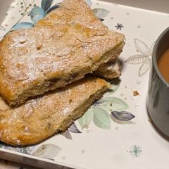 A picture of Almond Croissant Scones with Chocolate Chips.