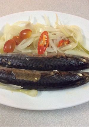 Hình của món Cá Saba hấp.