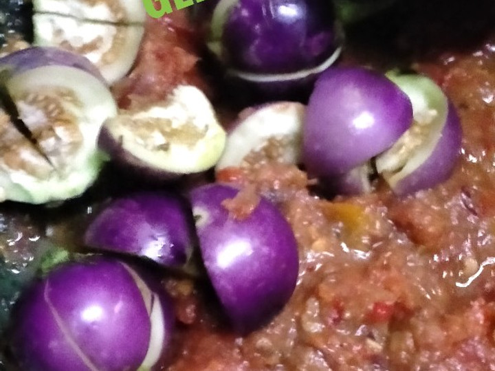 Resep 128)Sambal tomat terong gelatik(terong bulat ungu), Lezat Sekali