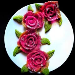 Rose shaped Kaju katli A picture of Rose shaped Kaju katli.
