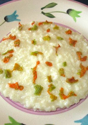 Foto di Risotto al taleggio con fiori di zucca