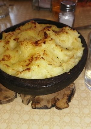Una foto de Pastel de papa vegetariano con carne de soya