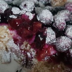 A picture of Frozen blueberry cobbler.