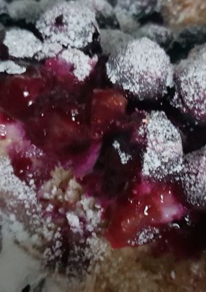 A picture of Frozen blueberry cobbler.