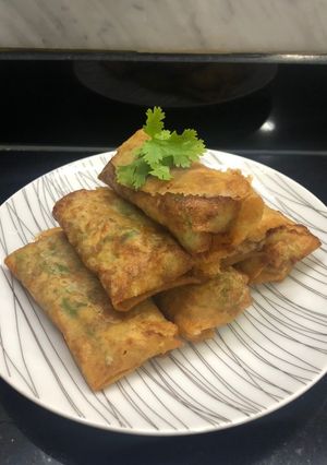 Foto resep Martabak telur daging daun wansui (daun ketumbar)