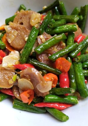 Foto resep Oseng kacang + baso