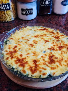 Una foto de Espinaca a la crema gratinada