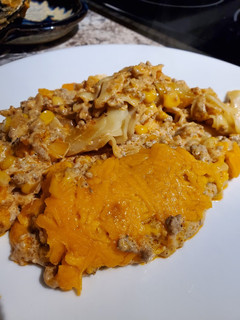 A picture of Enchilada Pasta Bake.