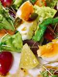 Boiled Egg Baby Greens and Fruit Salad