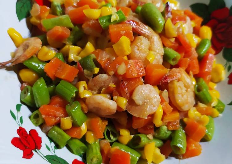 Resep 159. Oseng Pelangi Campur Udang - ala Mamah Afa | Bahan Membuat 159. Oseng Pelangi Campur Udang - ala Mamah Afa Yang Enak dan Simpel