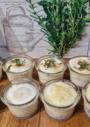 Une photo de Oeufs cocotte en verrines au Cookeo infinity