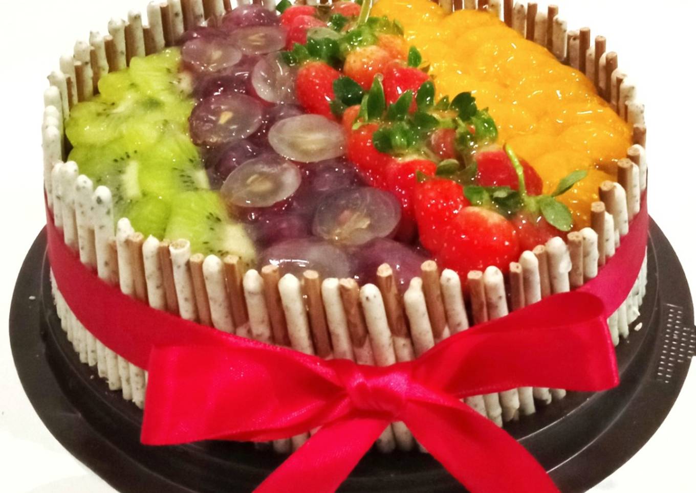 Puding Cokelat Buah 🍓🥝🍇🍊