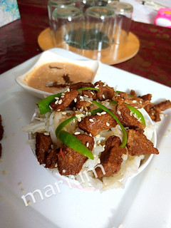 A picture of Beef dry chilli.