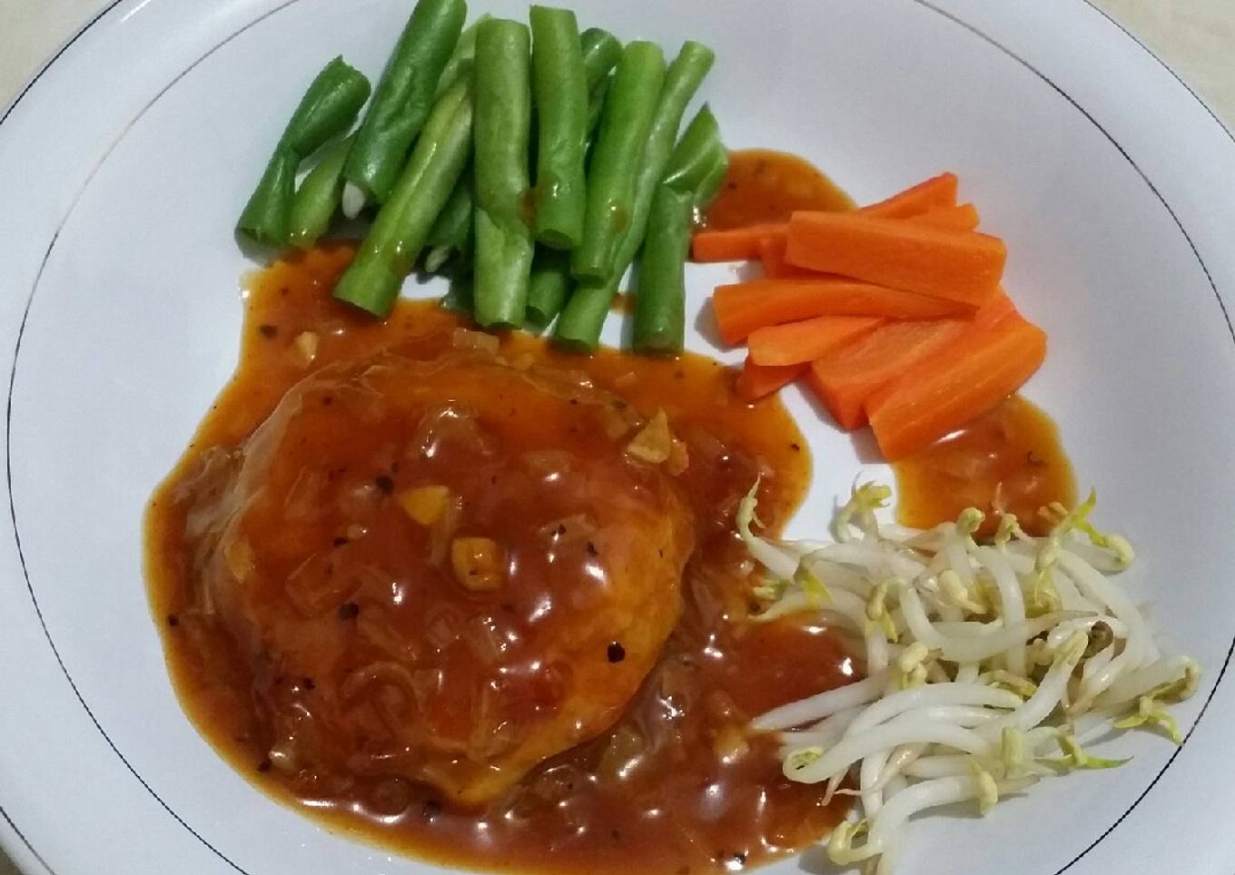 Steak tempe saus lada hitam