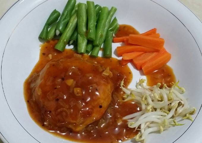 Steak tempe saus lada hitam