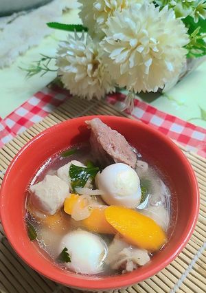 Foto resep Sup Bakso Puyuh