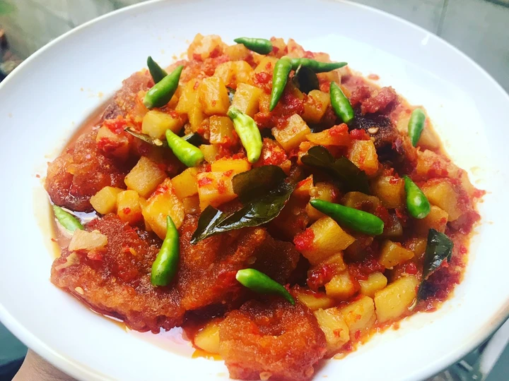 Langkah Mudah untuk Membikin Resep Sambal Goreng Kentang Krecek (Fiber Creme) yang  Bikin Ketagihan Anti Ribet, Lezat Sekali