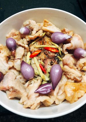 Hình của món Mắm cá thu chưng.