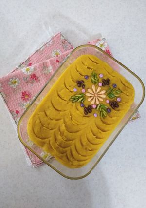 عکسی از دستور حلوای شیر سه آرد