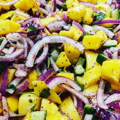 A picture of Korean twist Mango Salsa.