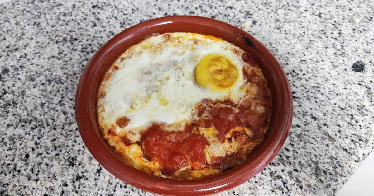 Huevos al plato para perezosos en freidora de aire