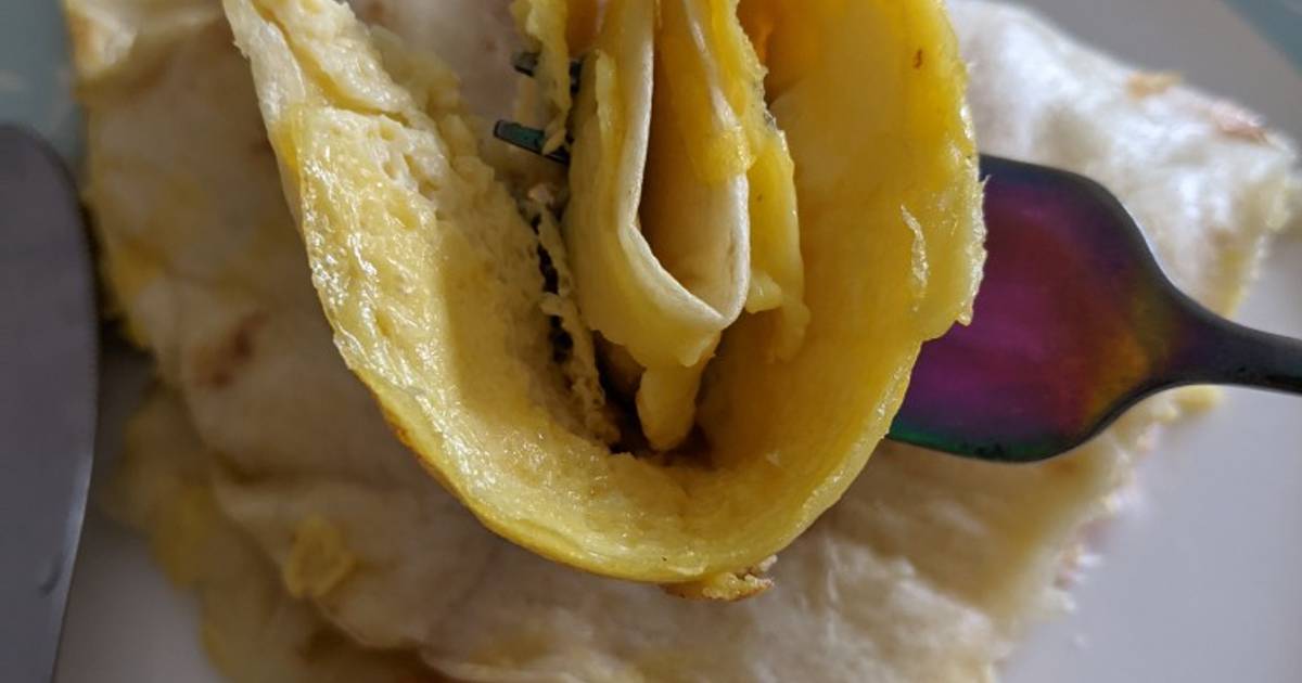 One Pan Tortilla Egg, Ham & Cheese Wrap 🍳🧀🍖 Recipe by Cookpad