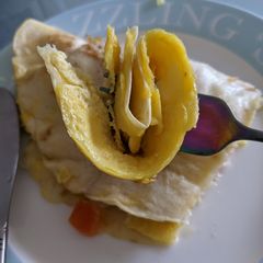 A picture of One Pan Tortilla Egg, Ham & Cheese Wrap 🍳🧀🍖.