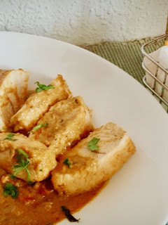 Una foto de Solomillo de pavo en salsa de yogur y limón