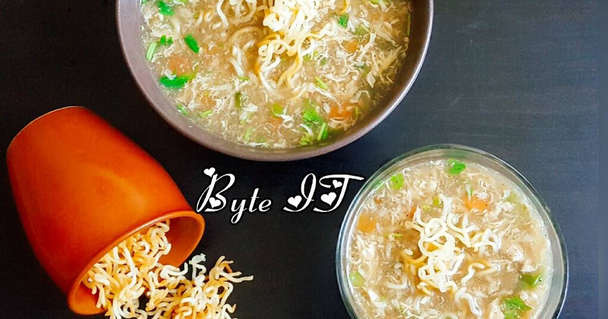 Chicken Manchow Soup Recipe By Shaheeda Byte It Secret Of Taste And Kitchen Diaries Cookpad