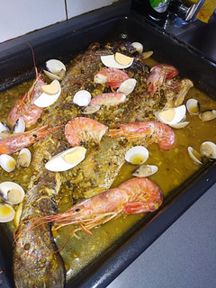 Una foto de Corvina al horno a mi estilo