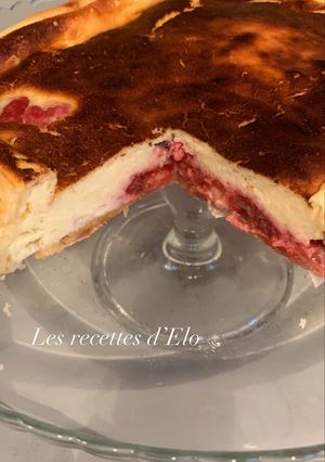 Une photo de Tarte fromage blanc et framboises au cake Factory