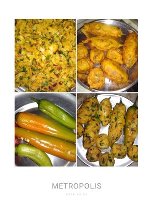A picture of Stuffed chilli🌶️🌶️ fritters.