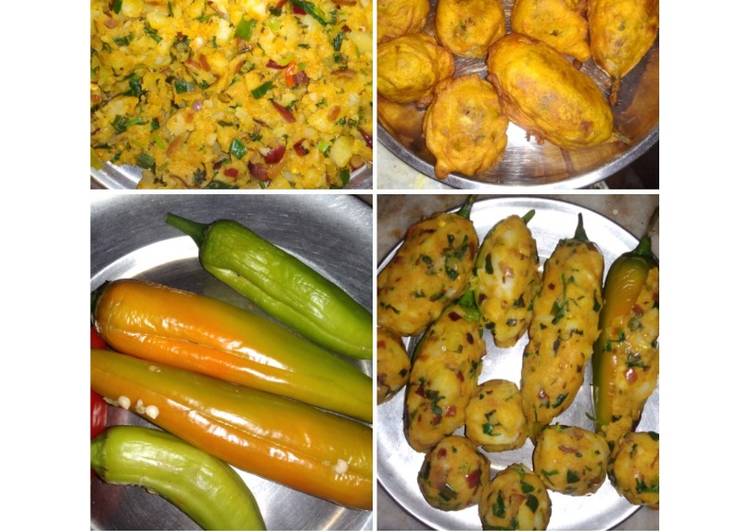 Recipe of Quick Stuffed chilli🌶️🌶️ fritters