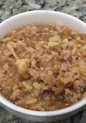 A picture of 碗粿rice cake in the bowl.